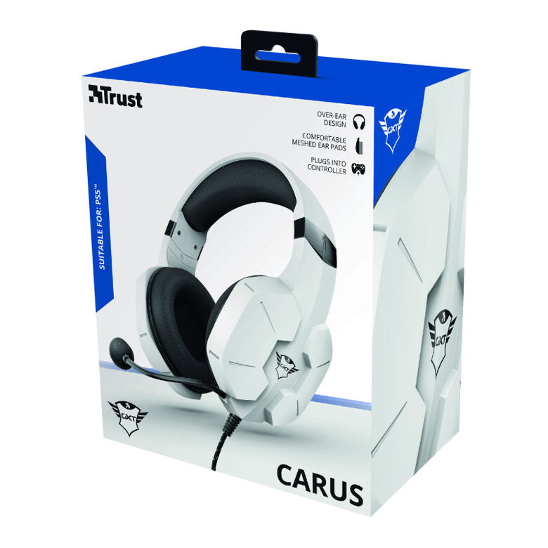 Trust GXT 323W Carus Auricolare Cablato A Padiglione Giocare Bianco