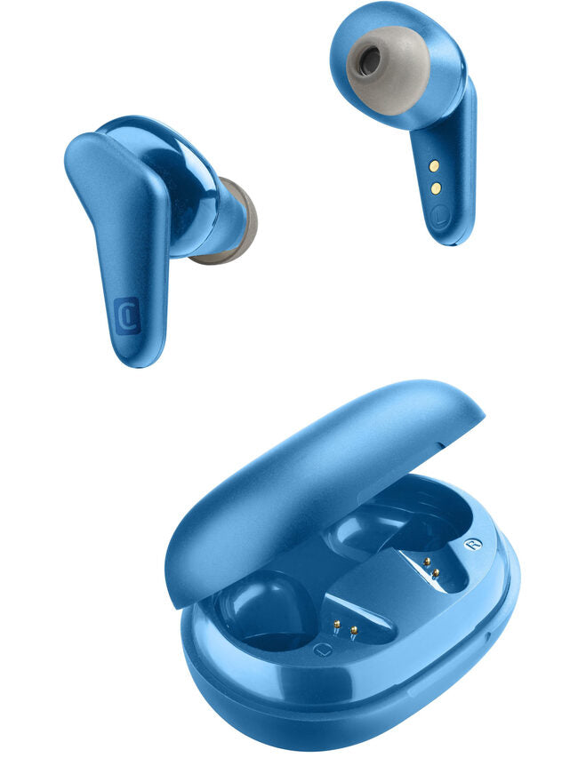 Cellularline HARK Auricolari Bluetooth® stereo senza fili con custodia di ricarica Blu