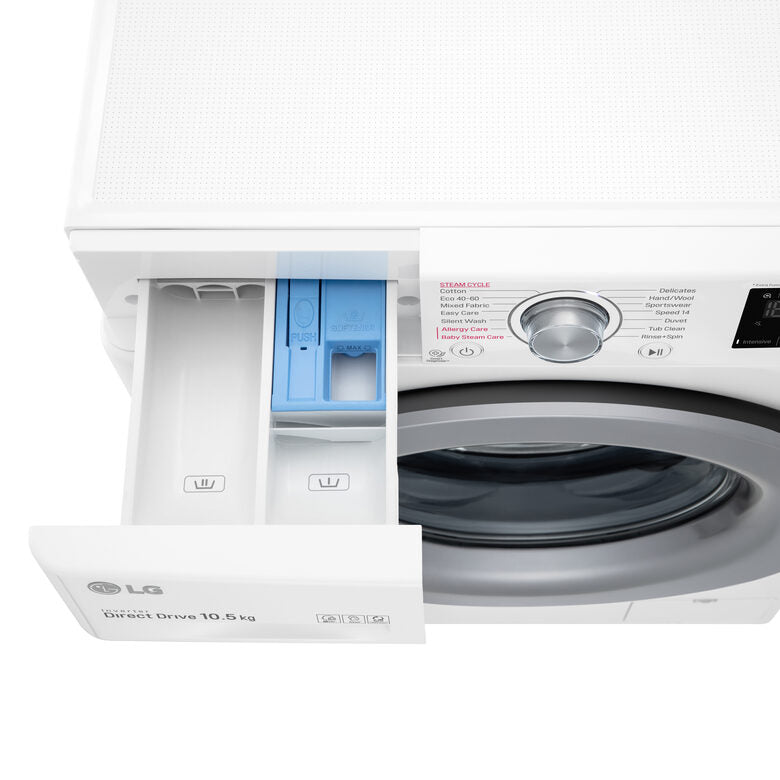 LG F4WV310S4E Lavatrice Intelligente AIDD 10,5kg Vapore 1400 Giri/min Carica frontale Classe B
