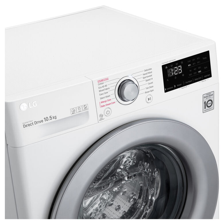LG F4WV310S4E Lavatrice Intelligente AIDD 10,5kg Vapore 1400 Giri/min Carica frontale Classe B