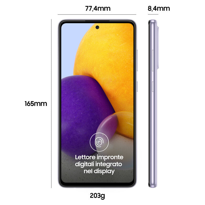 Samsung Galaxy A72 4G A72 128 GB Display 6.7” FHD+ Super AMOLED Awesome Violet
