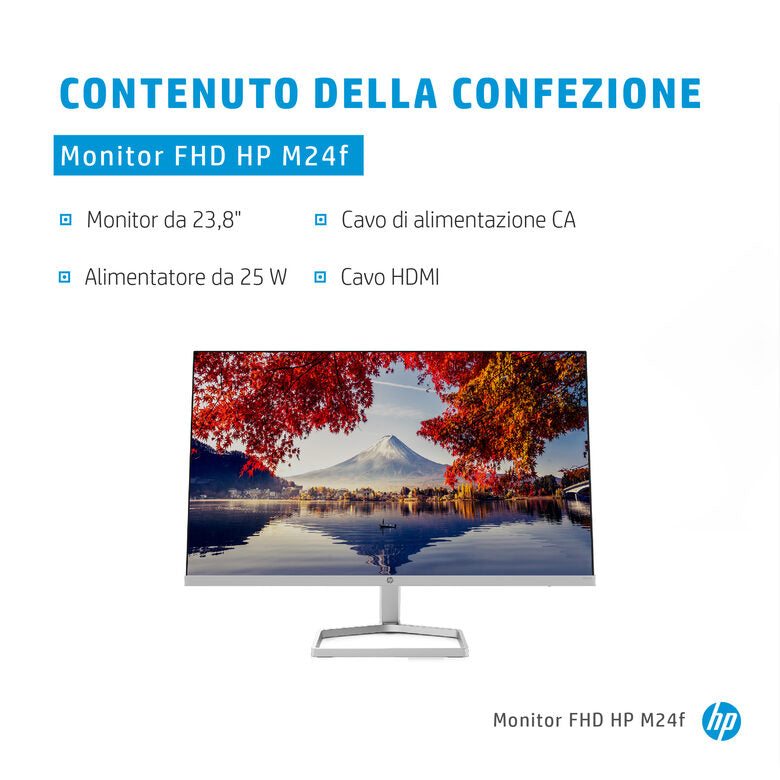 HP M24f 60,5 cm (23.8") 1920 x 1080 Pixel Full HD Nero, Argento