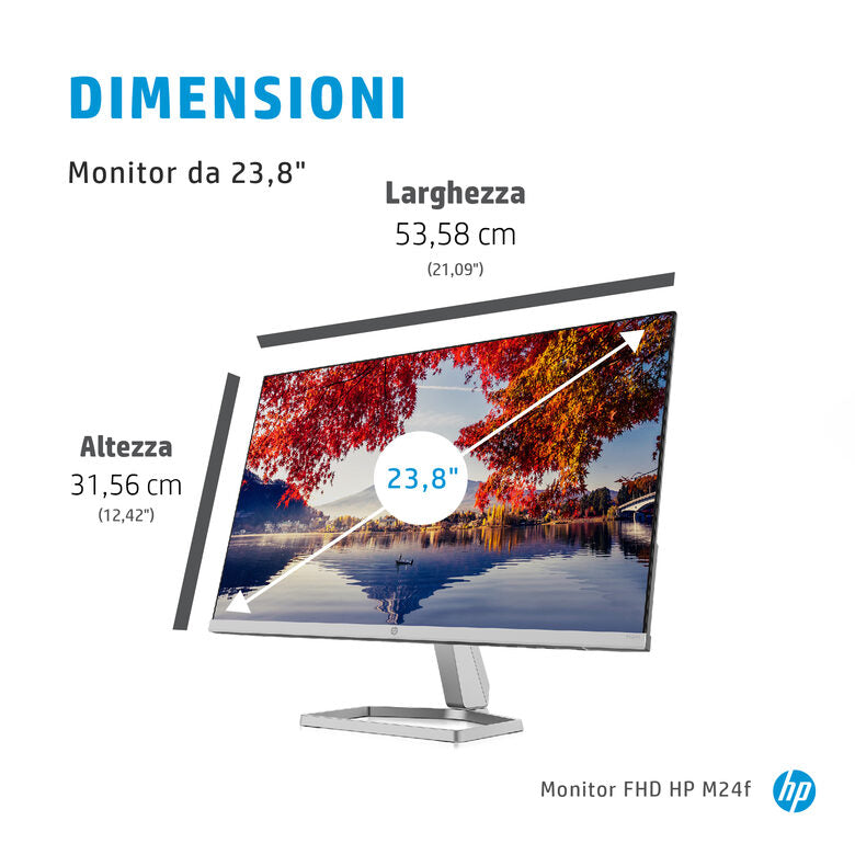 HP M24f 60,5 cm (23.8") 1920 x 1080 Pixel Full HD Nero, Argento