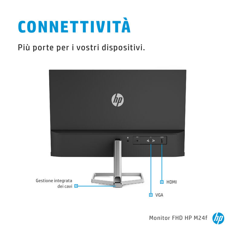 HP M24f 60,5 cm (23.8") 1920 x 1080 Pixel Full HD Nero, Argento