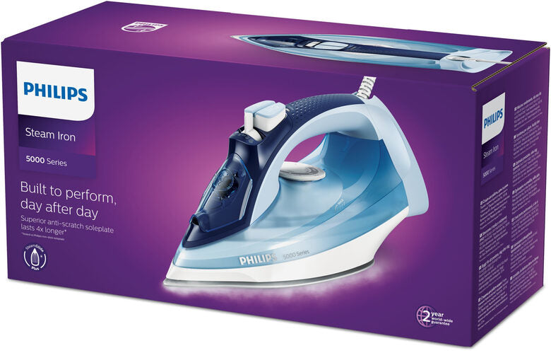Philips 5000 series DST5030/20 ferro da stiro Ferro a vapore SteamGlide Plus 2400 W Blu