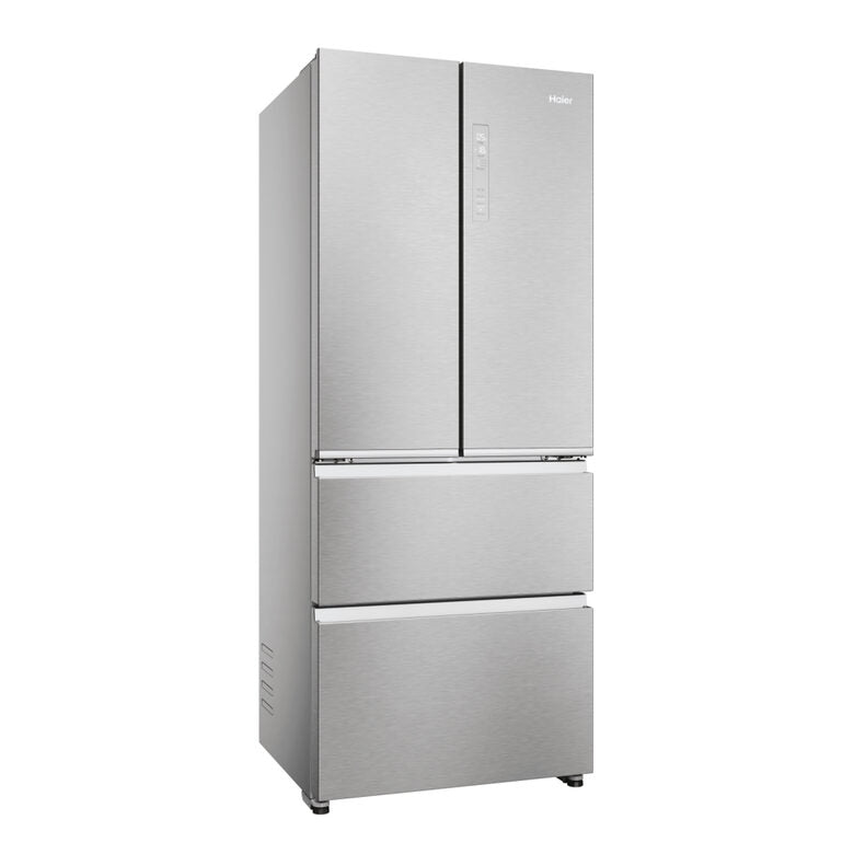 Haier HFR3718ENMM FD 70 Serie 3 Frigorifero Combinato A Libera Installazione, No Frost, Display, Classe E, Acciaio Inox