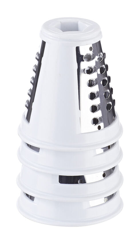 Melchioni 118420212 grattugia e spiralizzatore elettrici Grattugia elettrica Nero, Stainless steel, Bianco