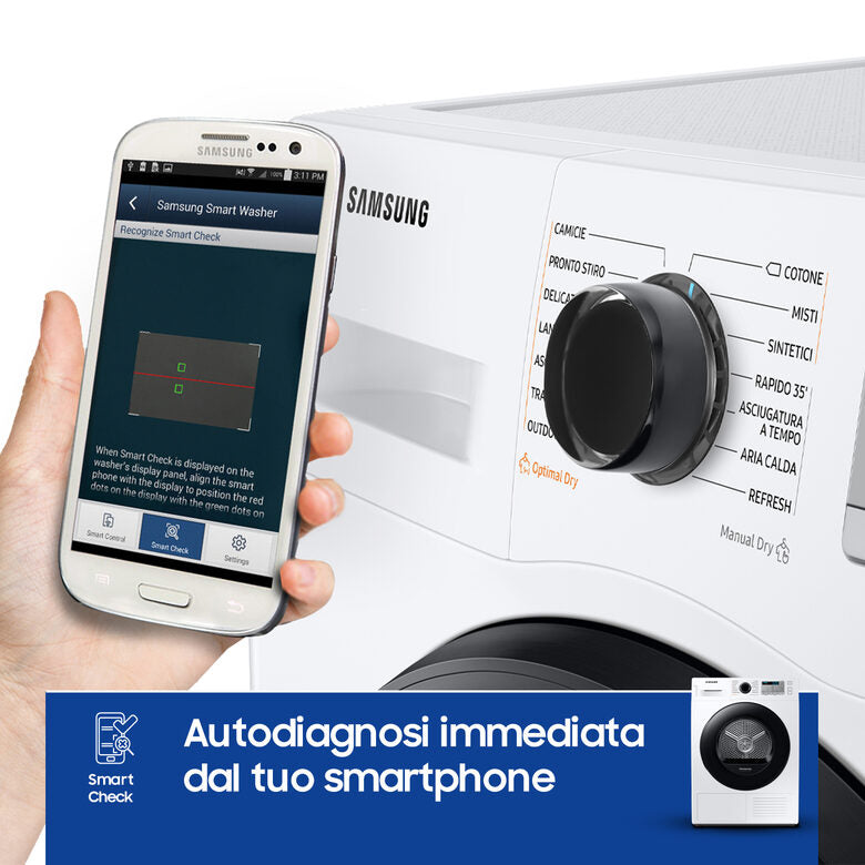Samsung DV80CGC2B0AH asciugatrice Libera installazione Caricamento frontale 8 kg A+++ Bianco