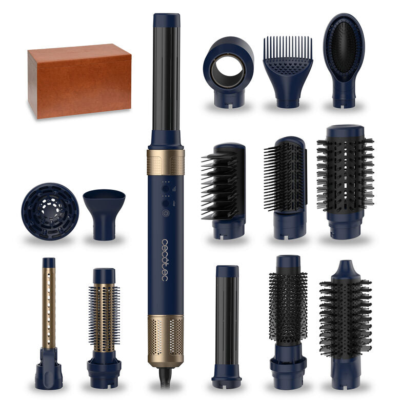 Cecotec Bamba CeramicCare 14in1 Asciugacapelli AirGlam Blue Multistyler Caldo Blu 1400 W