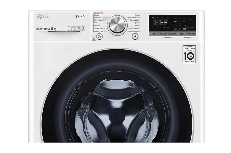LG F4WV709S1E Lavatrice Intelligente AIDD 9kg Vapore TurboWash 360 1400 Giri/min Carica frontale Classe A