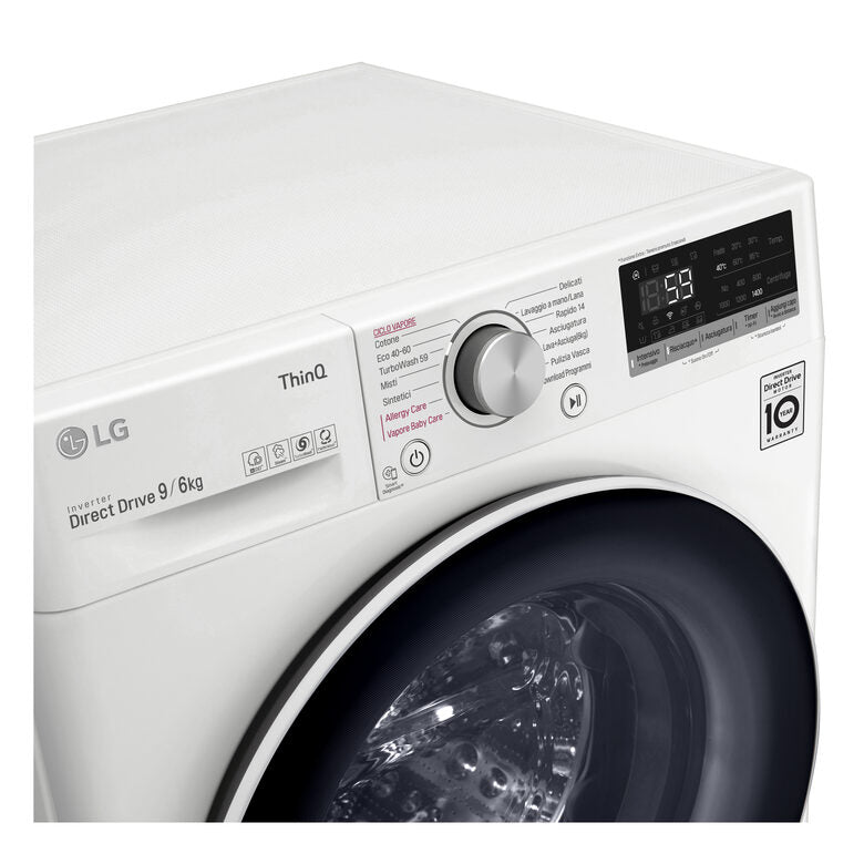 LG F4DV509H0E Lavasciuga Intelligente AIDD 9/6kg Vapore TurboWash 1400 Giri/min Carica frontale Classe E