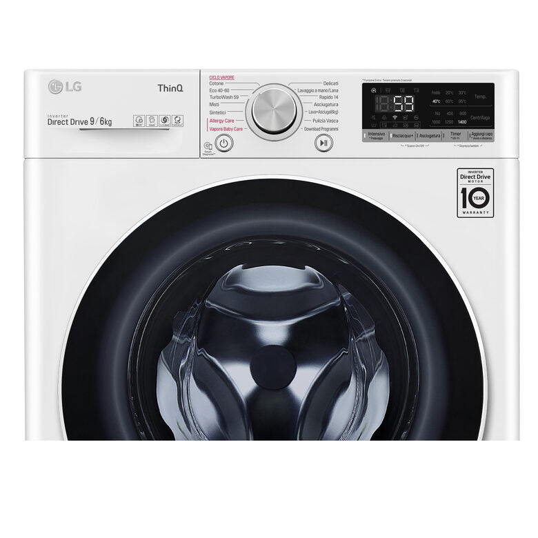 LG F4DV509H0E Lavasciuga Intelligente AIDD 9/6kg Vapore TurboWash 1400 Giri/min Carica frontale Classe E