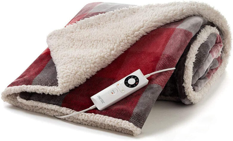 Imetec 16678 coperta/cuscino elettrico Coperta elettrica 150 W Grigio, Rosso, Bianco Tessuto, Felpato, Velluto