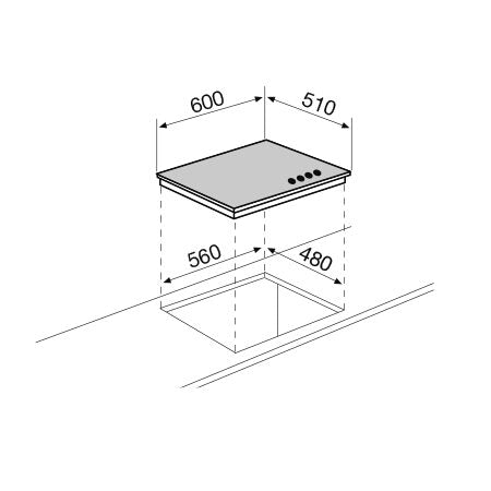 Glem Gas GV64TXBK piano cottura Nero Da incasso 60 cm 4 Fornello(i)