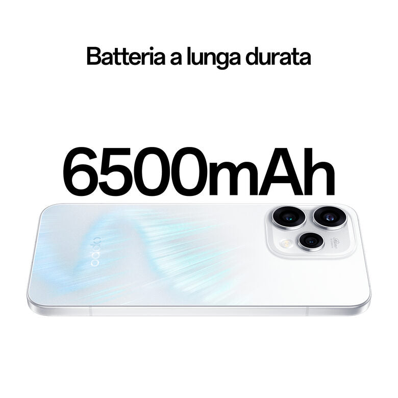OPPO Reno15 5G AI Smartphone, Tripla fotocamera 50+50+8MP, Selfie 50MP, Display 6.59” 120HZ AMOLED FHD+, 6500mAh, RAM 8GB(Esp2GB/4GB/8GB)+ROM 512GB [Versione Italia], Aurora White
