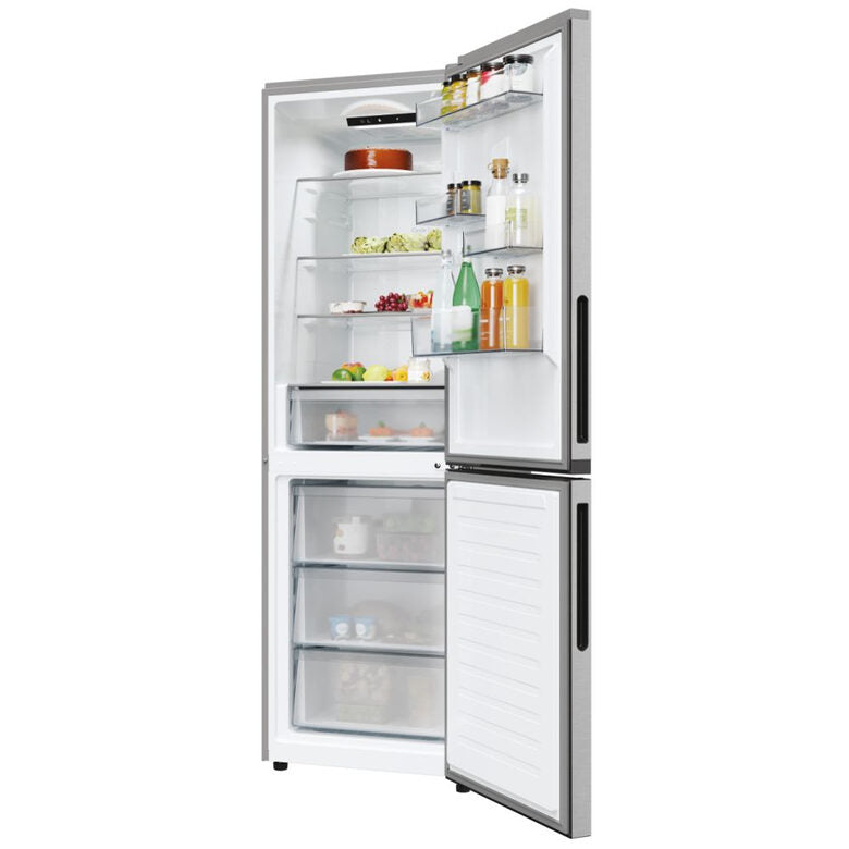 Candy CNCQ2T618EX Fresco 300 Frigorifero Combinato A Libera Installazione, No Frost, Area Fresh 0°C, Classe E, Acciaio Inox