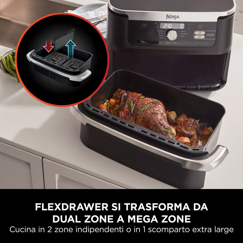 Ninja Friggitrice ad aria FlexDrawer da 10,4 L AF500EU