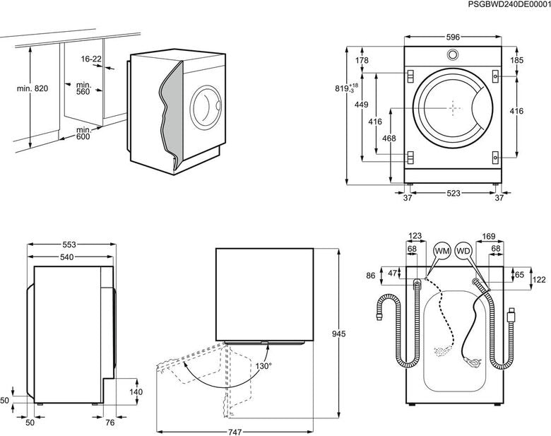 Electrolux Lavatrice Incasso Wm 7 Kg Classe B 1200 Giri MADE IN ITALY EW7FB74BI