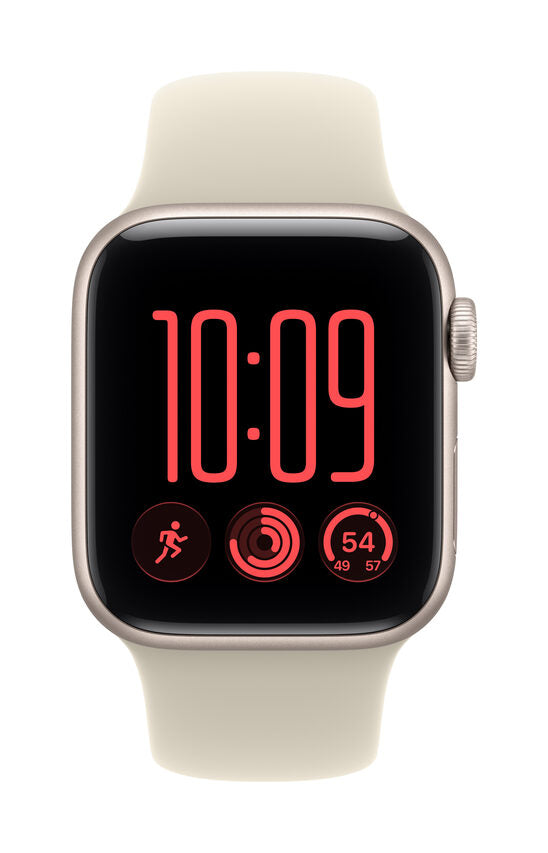 Apple Watch SE (3nd generation) SE 3 GPS, Cassa 40 mm in alluminio galassia con Cinturino Sport sabbia - S/M