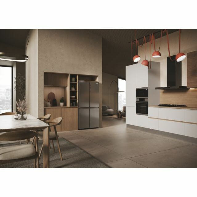 Haier HCR3818ENMM Cube 83 Serie 3 Frigorifero Side By Side Libera Installazione 467 L E Platino Stainless steel