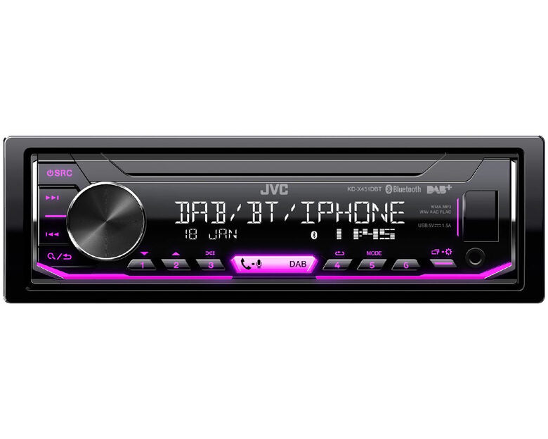 JVC KD-X451DBT Ricevitore multimediale per auto Nero Bluetooth