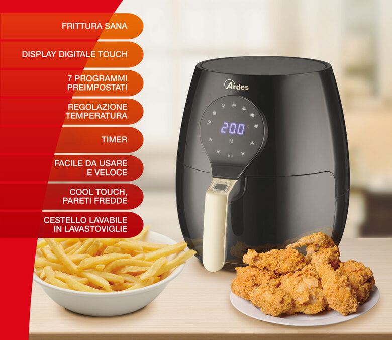 Ardes Eldorada Maxi Singolo 5 L Indipendente 1450 W Friggitrice ad aria calda Nero