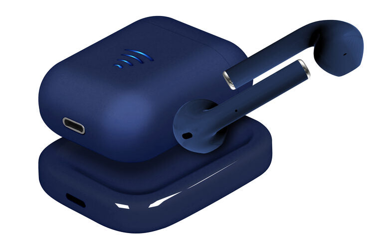 Area Stone C100+ - Auricolari a capsula con custodia di ricarica + Base di ricarica wireless, Blu