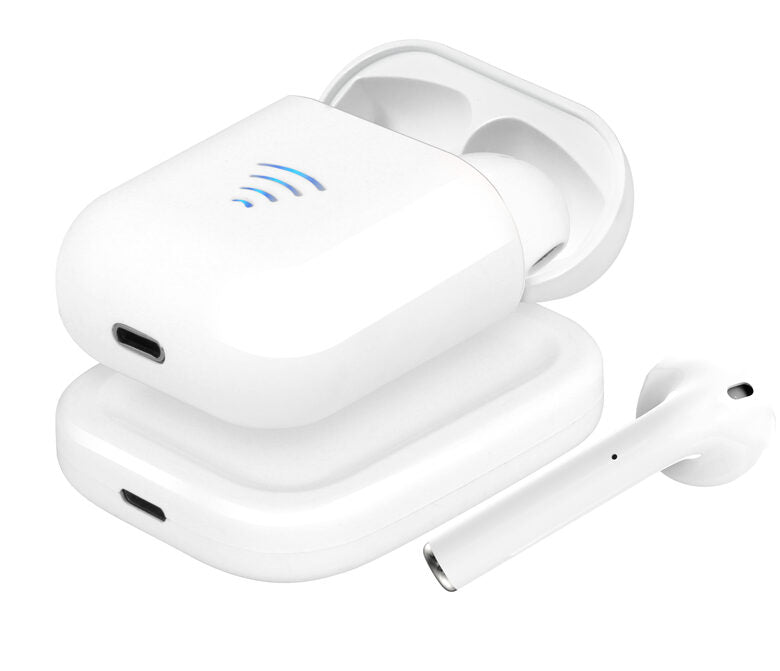 Area Stone C100+ - Auricolari a capsula con custodia di ricarica + Base di ricarica wireless, Bianco