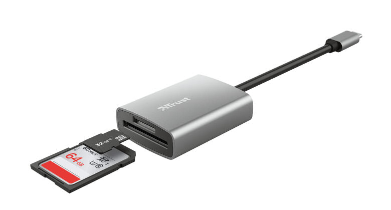 Trust 24136 lettore di schede USB 3.2 Gen 1 (3.1 Gen 1) Type-C Alluminio