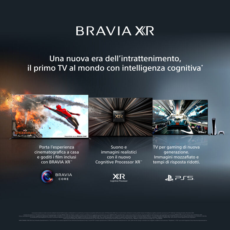 Sony XR-65A90J TV OLED Smart TV 65" 4K ultra HD, HDR, con Google TV, Perfect for PlayStation™ 5 (Nero, Modello 2021