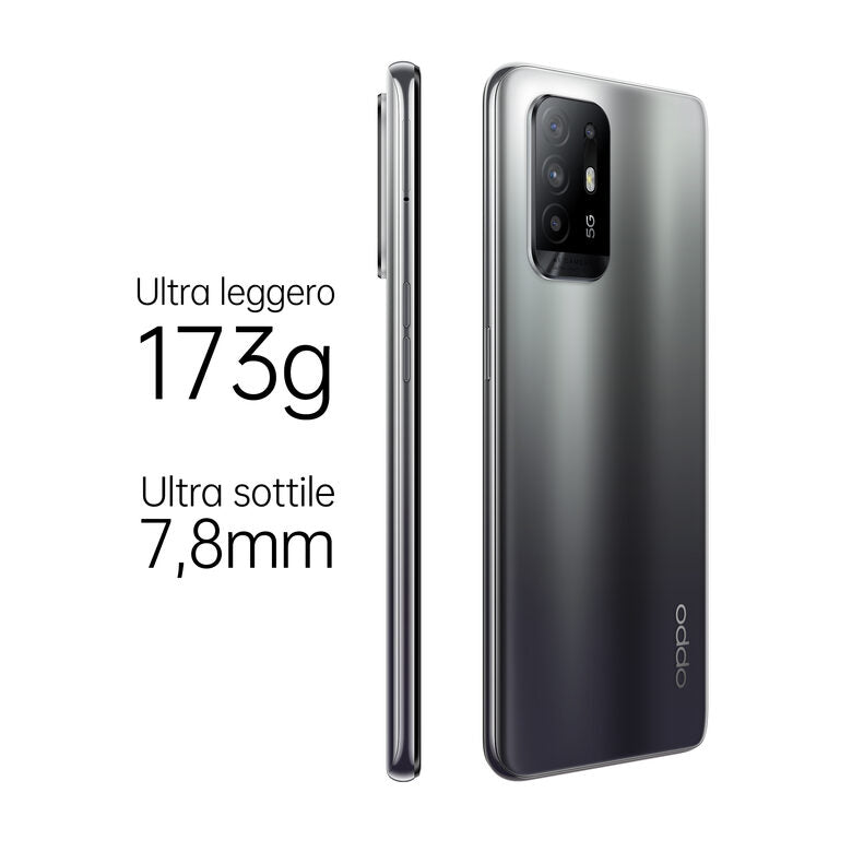 OPPO A94 5G A94 Smartphone 5G, 173g, Display 6.43" FHD+ AMOLED, 4 Fotocamere 48MP, RAM 8GB ESPANDIBILE FINO A 13GB+ROM 128GB, Batteria 4310mAh, Ricarica VOOC 30W, Dual Sim, [Versione Italian