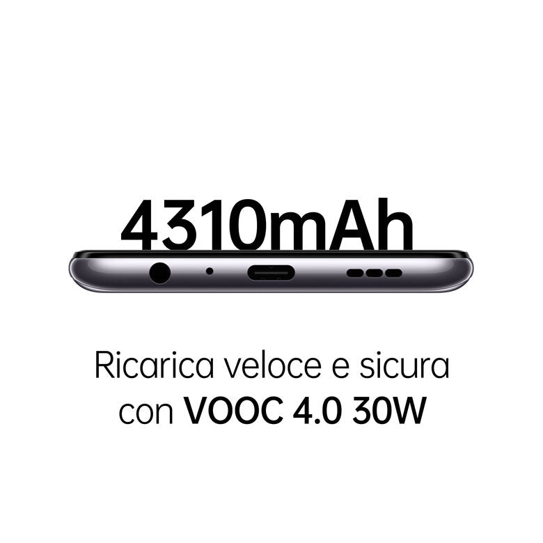 OPPO A94 5G A94 Smartphone 5G, 173g, Display 6.43" FHD+ AMOLED, 4 Fotocamere 48MP, RAM 8GB ESPANDIBILE FINO A 13GB+ROM 128GB, Batteria 4310mAh, Ricarica VOOC 30W, Dual Sim, [Versione Italian