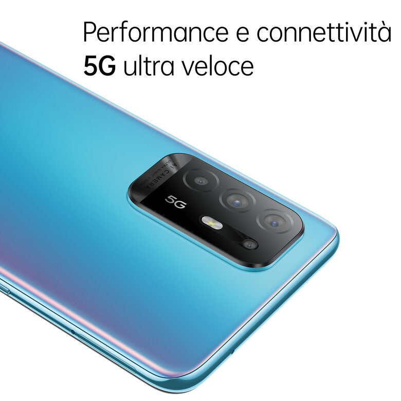 OPPO A94 5G A94 Smartphone 5G, 173g, Display 6.43" FHD+ AMOLED, 4 Fotocamere 48MP, RAM 8GB ESPANDIBILE FINO A 13GB+ROM 128GB, Batteria 4310mAh, Ricarica VOOC 30W, Dual Sim, [Versione Italian