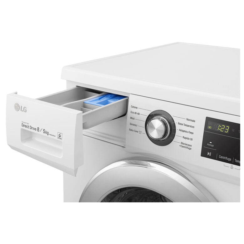 LG F4J3TM5WE Lavasciuga 8/5kg 1400 Giri/min Carica frontale Classe E