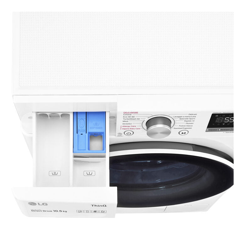 LG F4WV510S0E Lavatrice Intelligente AIDD 10,5kg Vapore TurboWash 1400 Giri/min Carica frontale Classe B