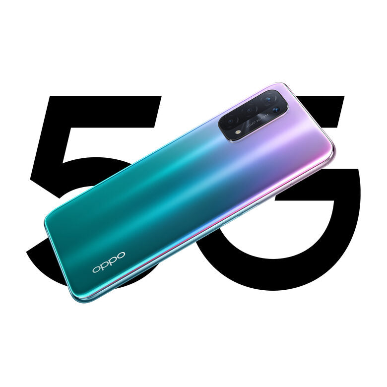 OPPO A54 5G A54 Smartphone 5G, 193g, Display 6.5" FHD+ 90Hz, 4 Fotocamere 48MP, RAM 4GB+ROM 64GB, Batteria 5000mAh, Ricarica rapida, Dual Sim, [Versione Italiana], Fantastic Purple