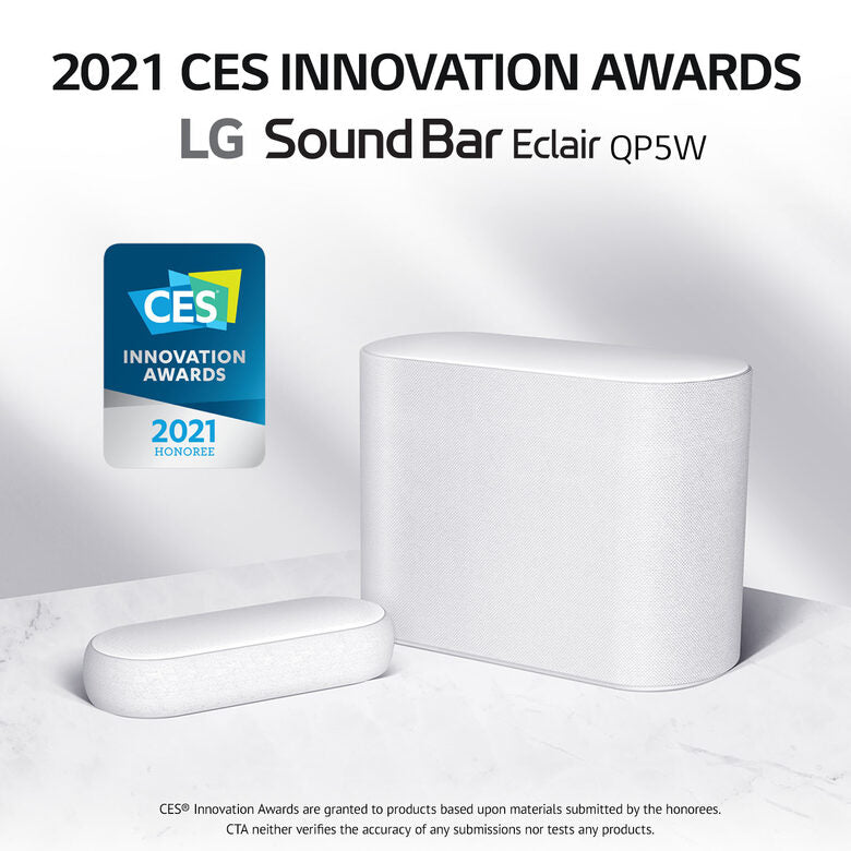 LG Eclair QP5 Soundbar compatta 320W 3.1.2 canali Dolby Atmos DTS:X - Bianca