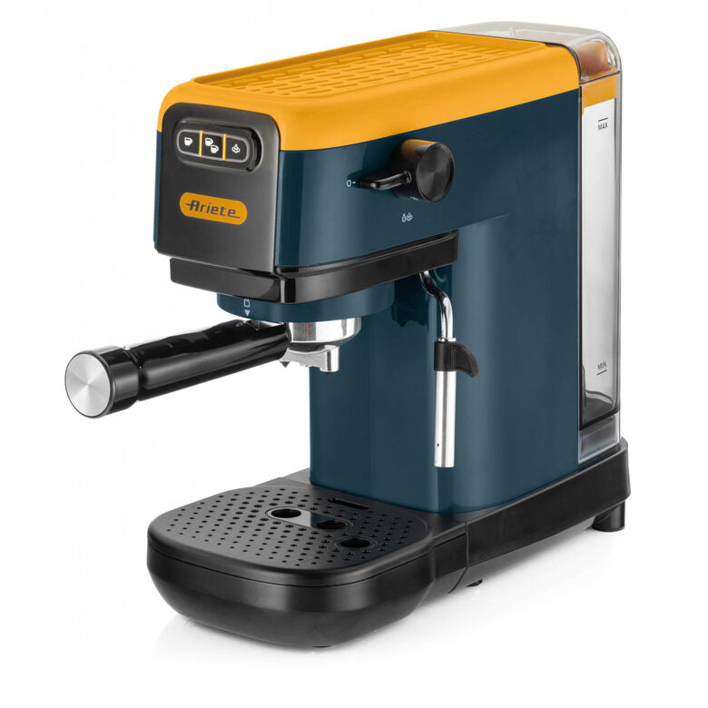 Ariete 1399 Mango Yellow Macchina da caffè espresso, Per polvere e cialde ESE, 1300 W, Capacità 1,1L, 15 bar di pressione, Filtro 1, 2 tazze e cialda ESE, Cappuccino, Giallo