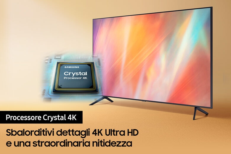 Samsung TV Crystal UHD 4K 75” UE75AU7170 Smart TV Wi-Fi Titan Gray 2021