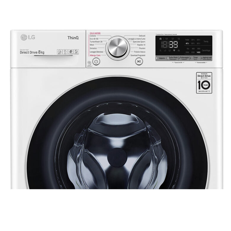 LG F4WV708S1E Lavatrice Intelligente AIDD 8kg Vapore TurboWash 360 1400 Giri/min Carica frontale Classe A