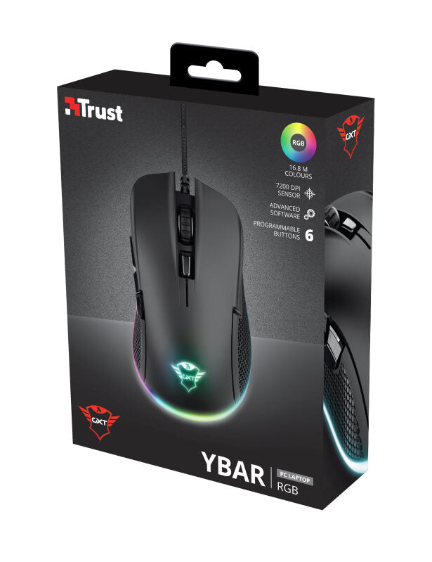 Trust GXT 922 YBAR mouse Mano destra USB tipo A Meccanico 7200 DPI