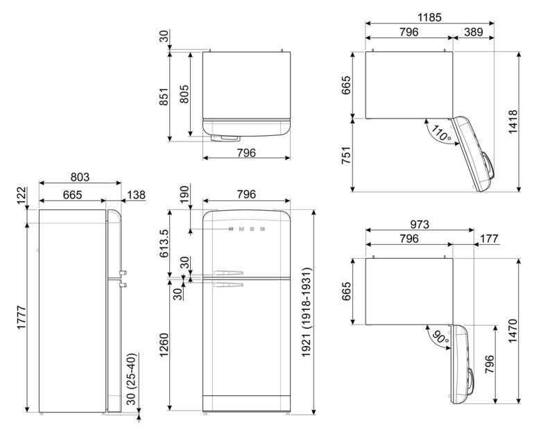 Smeg FAB50RCRB5 frigorifero con congelatore Libera installazione 524 L E Crema