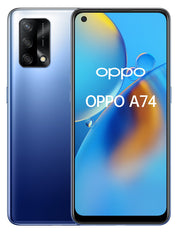 OPPO A74 Smartphone, 175g, Display 6.43" FHD+ AMOLED, 4 Fotocamere 48MP, RAM 6GB ESPANDIBILE FINO A 11GB+ROM 128GB, Batteria 5000mAh, Ricarica rapida, Dual Sim, [Versione Italiana], Midnight