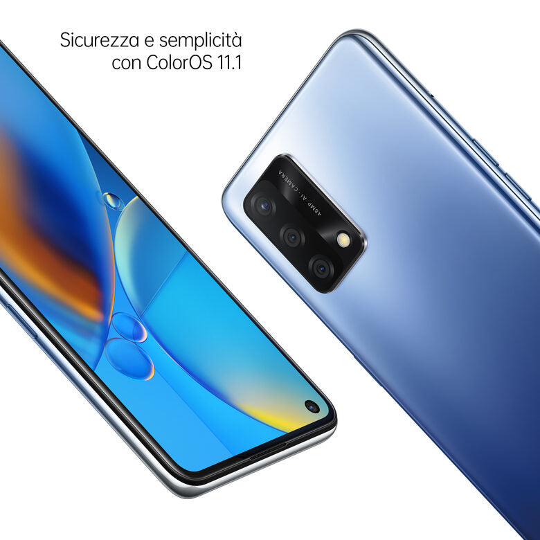OPPO A74 Smartphone, 175g, Display 6.43" FHD+ AMOLED, 4 Fotocamere 48MP, RAM 6GB ESPANDIBILE FINO A 11GB+ROM 128GB, Batteria 5000mAh, Ricarica rapida, Dual Sim, [Versione Italiana], Midnight