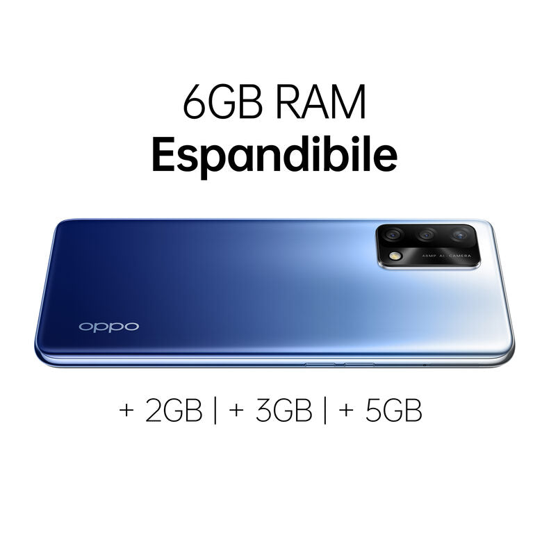 OPPO A74 Smartphone, 175g, Display 6.43" FHD+ AMOLED, 4 Fotocamere 48MP, RAM 6GB ESPANDIBILE FINO A 11GB+ROM 128GB, Batteria 5000mAh, Ricarica rapida, Dual Sim, [Versione Italiana], Midnight