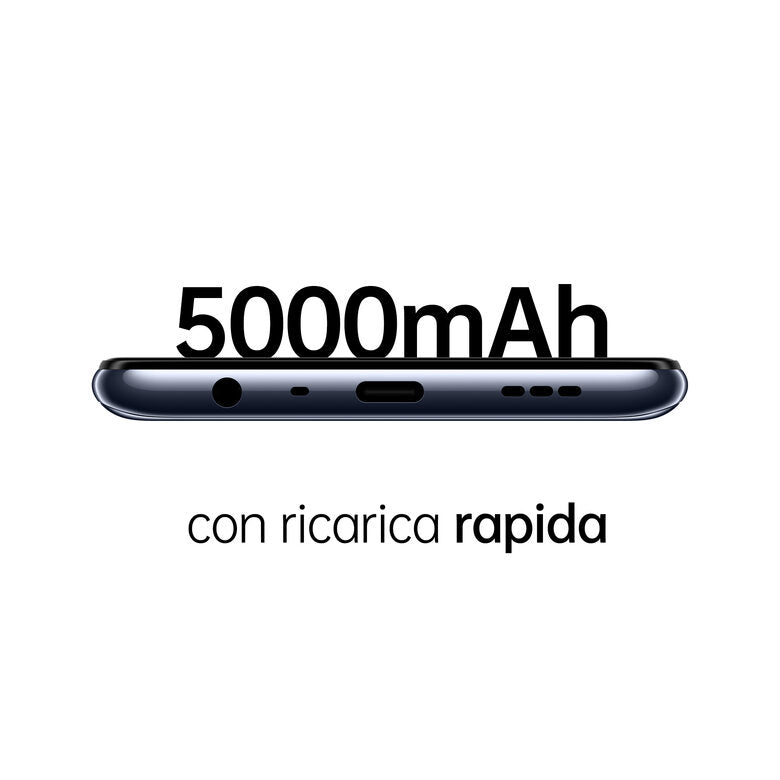 OPPO A74 Smartphone, 175g, Display 6.43" FHD+ AMOLED, 4 Fotocamere 48MP, RAM 6GB ESPANDIBILE FINO A 11GB+ROM 128GB, Batteria 5000mAh, Ricarica rapida, Dual Sim, [Versione Italiana], Prism Bl