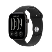 Apple Watch Series 12 GPS, cassa 46 mm in alluminio nero con cinturino Sport nero - M/L
