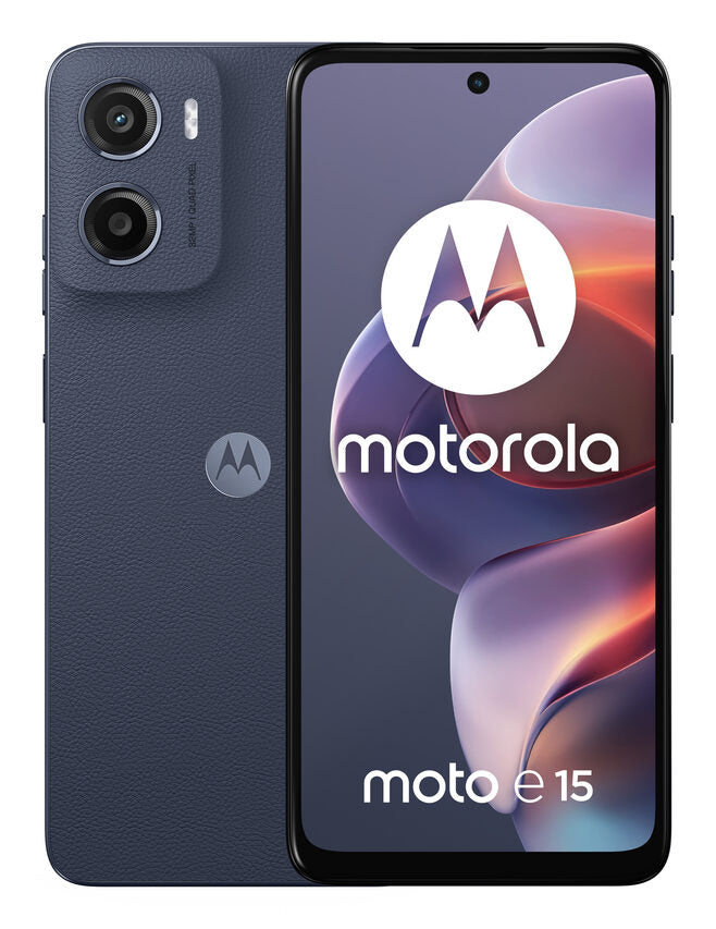 Motorola moto Smartphone e15 (2/64GB, Fotocamera da 32MP + sensore antisfarfallio, Display 6.67" HD+ 90Hz Corning® Gorilla® Glass 3, 5200mAh, MediaTek Helio G81 Extreme, Android 14 Go Editio