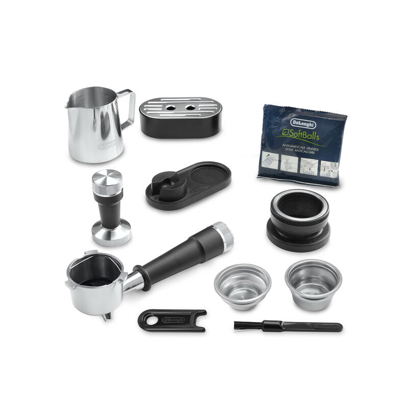 De’Longhi Dedica Arte La Specialista Arte - Macchina per Caffè in chicchi Manuale, Montalatte manuale, 1400W, Metal Black (EC9155.MB)