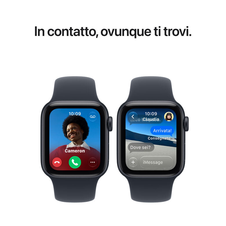 Apple Watch SE (3nd generation) SE 3 GPS, Cassa 40 mm in alluminio mezzanotte con Cinturino Sport blu marino - S/M